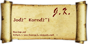 Joó Kornél névjegykártya